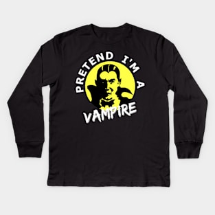 Pretend I'm a vampire lazy Halloween costume Kids Long Sleeve T-Shirt